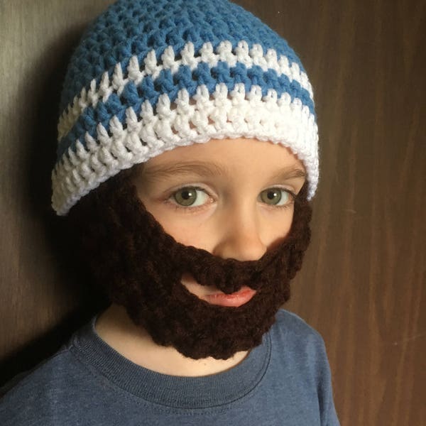 All Sizes Infant to Adult Crochet Beard Hat  Beard Beanie Handmade Adjustable