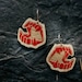 melissa schuckman reviewed Vampire teeth earrings - laser engraved wood with hand-painted red details and brass hooks - Halloween, fall fashion, spooky jewelry