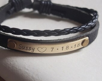 Customized bracelet, Personalized bracelet, leather bracelet, customized bracelet, anniversary bracelet, custom anniversary bracelet