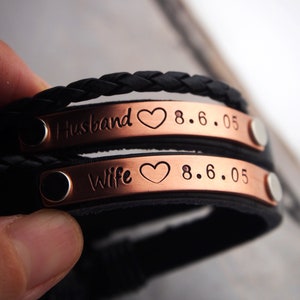 Husband & Wife Couples Bracelets, Couples leather bracelets, Couples Gifts, Couples Anniversary Gifts, Wedding Anniversary Gift, Couple Goal