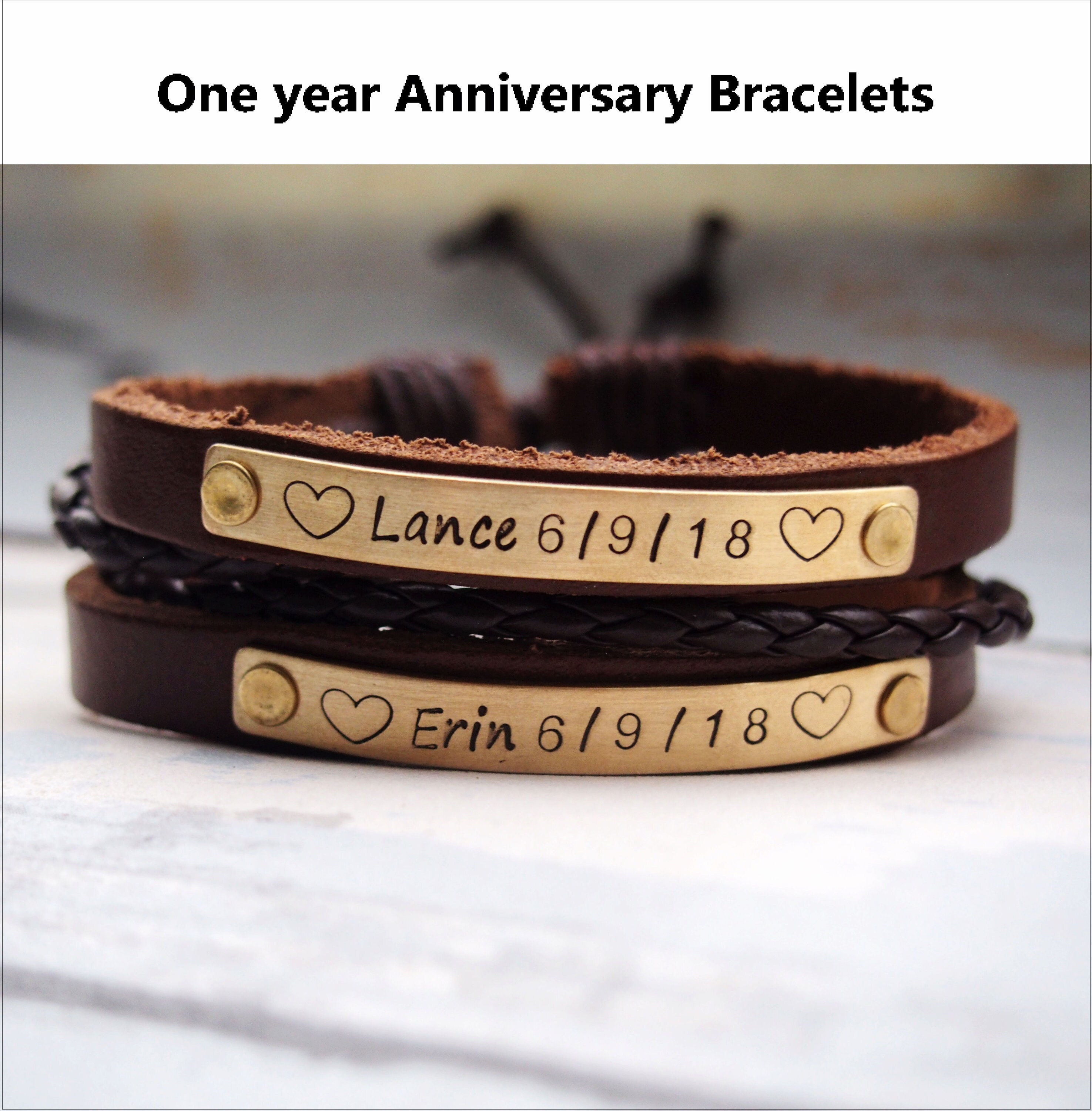 3 Year Anniversary Leather Bracelet Leather Bracelet Anniversary