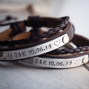 Custom Couples Bracelets, Mens womens Couples Bracelets set, Couple Anniversary Gifts, 20th Anniversary, 10th, 5th, Matching couple gifts