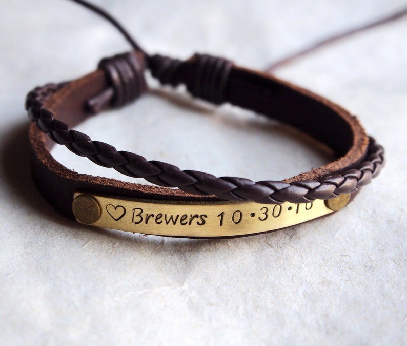 Custom Bracelet Custom Leather Bracelet Personalized Leather Etsy