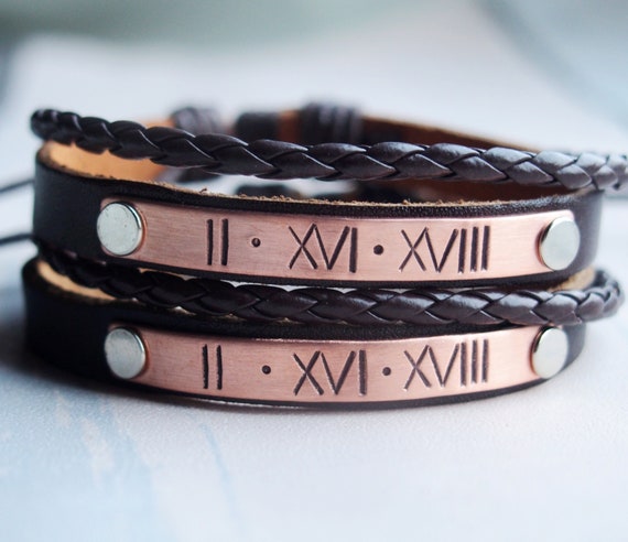 Roman numeral bracelets for men, mens personalized roman numeral bracelets,  anniversary date bracelets for boyfriend gift | Handmade Couples Bracelets  Jewelry - Turntopretty®