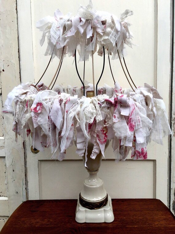 Fabric Strip Lampshade Rose