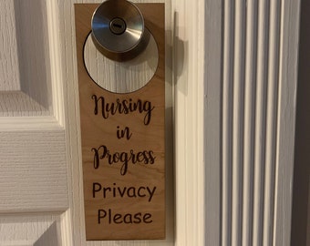 Nursing Door Sign- Privacy Please Door Hanger- Breastfeeding Door Sign
