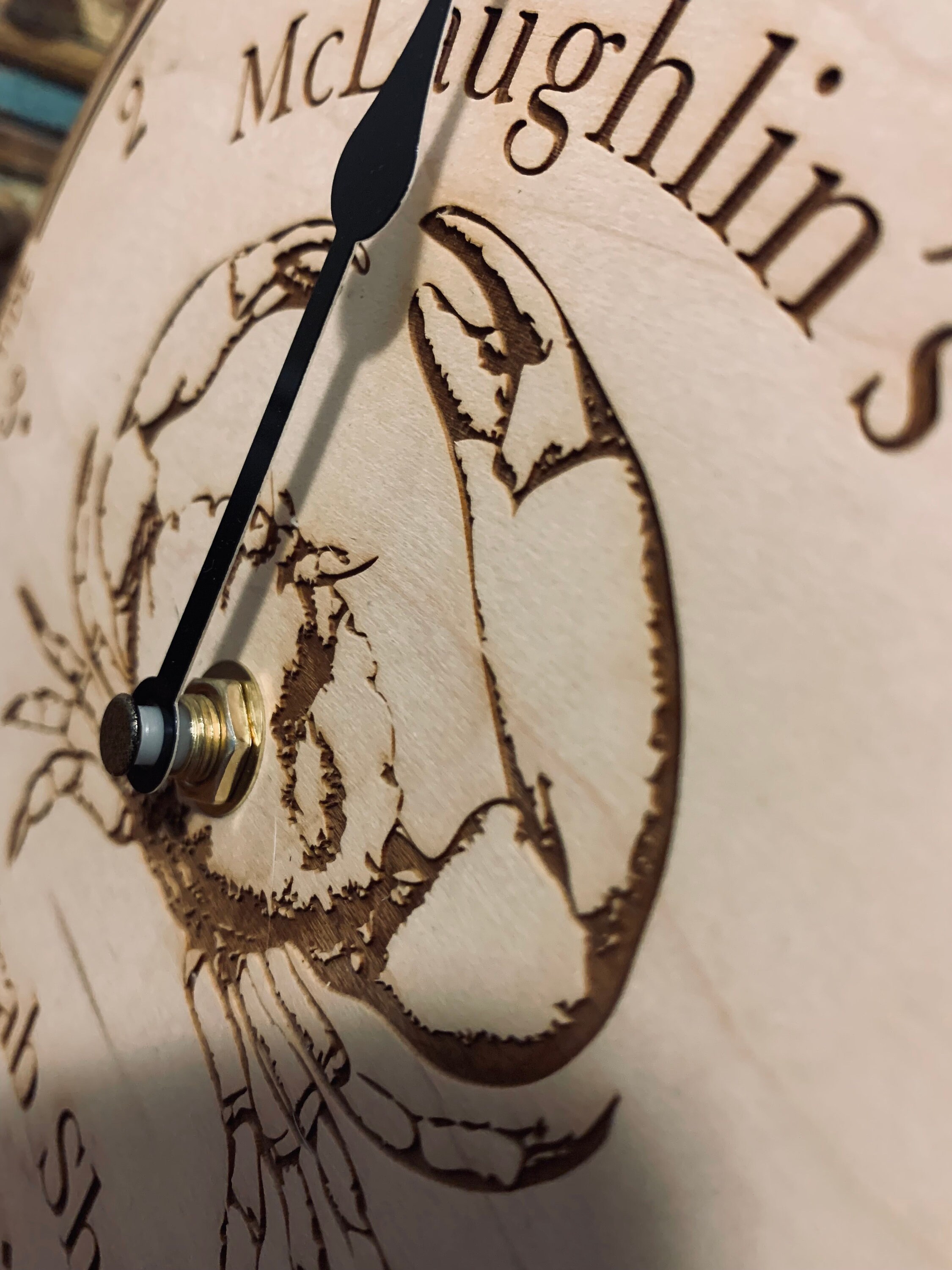 Crab Tide Clock Tide Clock Personalized Tide Clock Wooden Etsy