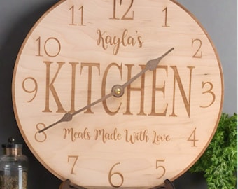 Personalized Kitchen Clock- Wooden Kitchen Clock
