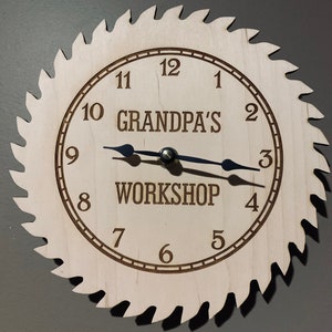 Saw Clock- Custom Workshop Clock- Saw Blade Clock- Wooden Clock