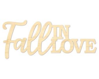 Fall in Love Laser Cut Wooden Wall Art Sign
