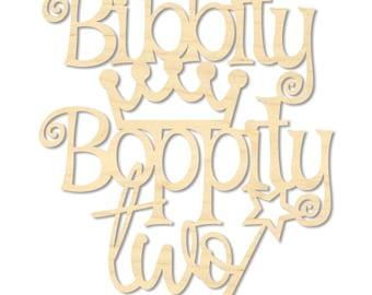 Bibbity Boppity Two Sign | Fairy Birthday Decor | 2nd Birthday Backdrop Sign