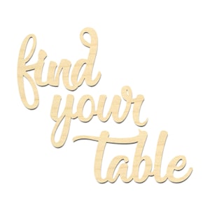 Find Your Table Wording- Find Your Table Sign