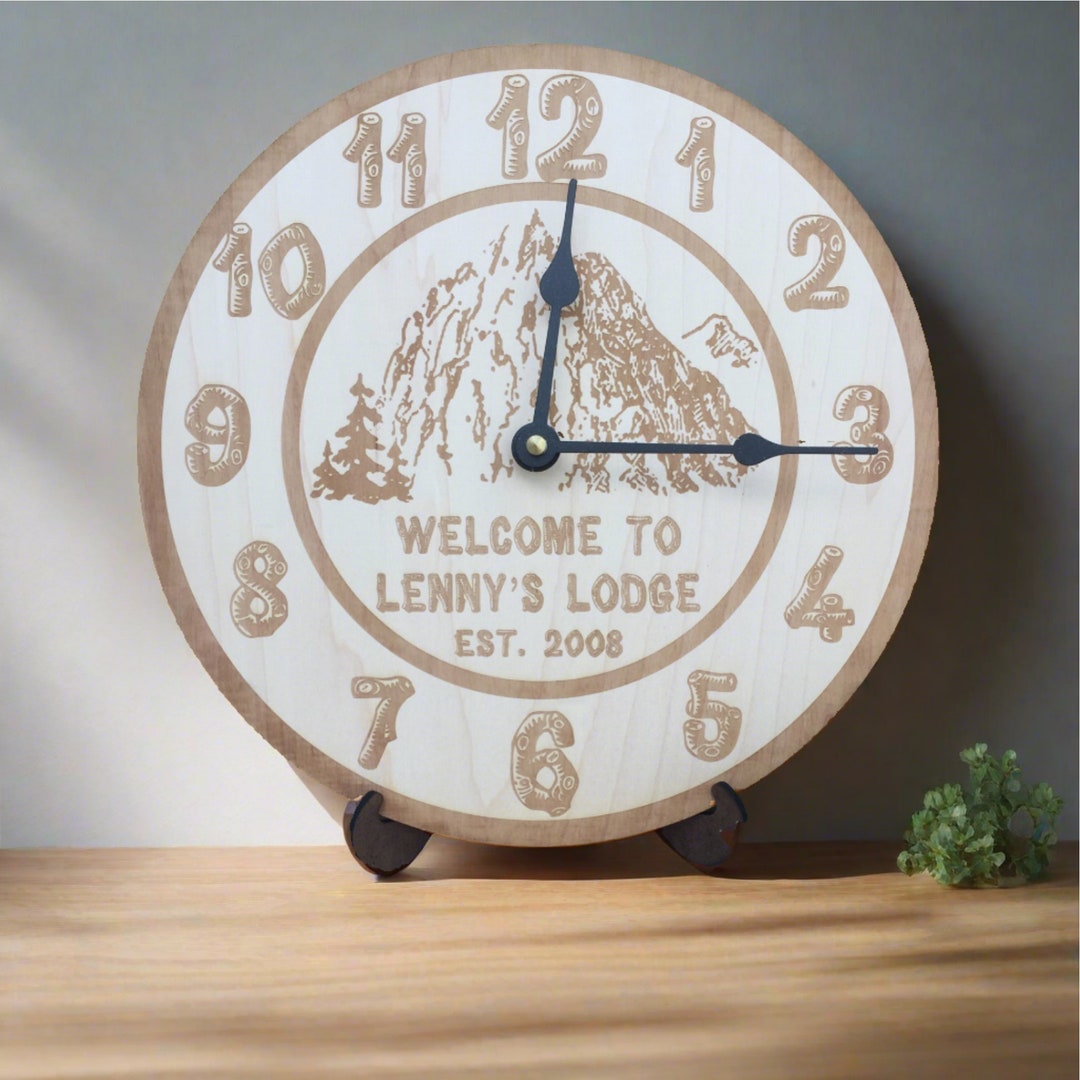 Personalized Cabin Clock- Wooden Clock - Etsy