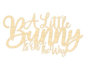 A Little Bunny Is on the Way Sign – Elegant Decoration for Bunny-Themed Baby Showers