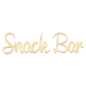 Snack Bar Sign- Wooden Snack Bar Wording