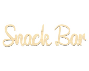 Snack Bar Sign- Wooden Snack Bar Wording