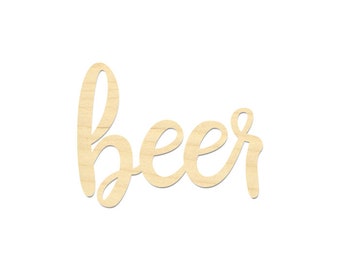 Beer Wording Sign- Wooden Script Beer Sign- Beer Wording