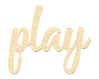 Play Sign- Play Laser Cut Out Wording- Playroom Decor