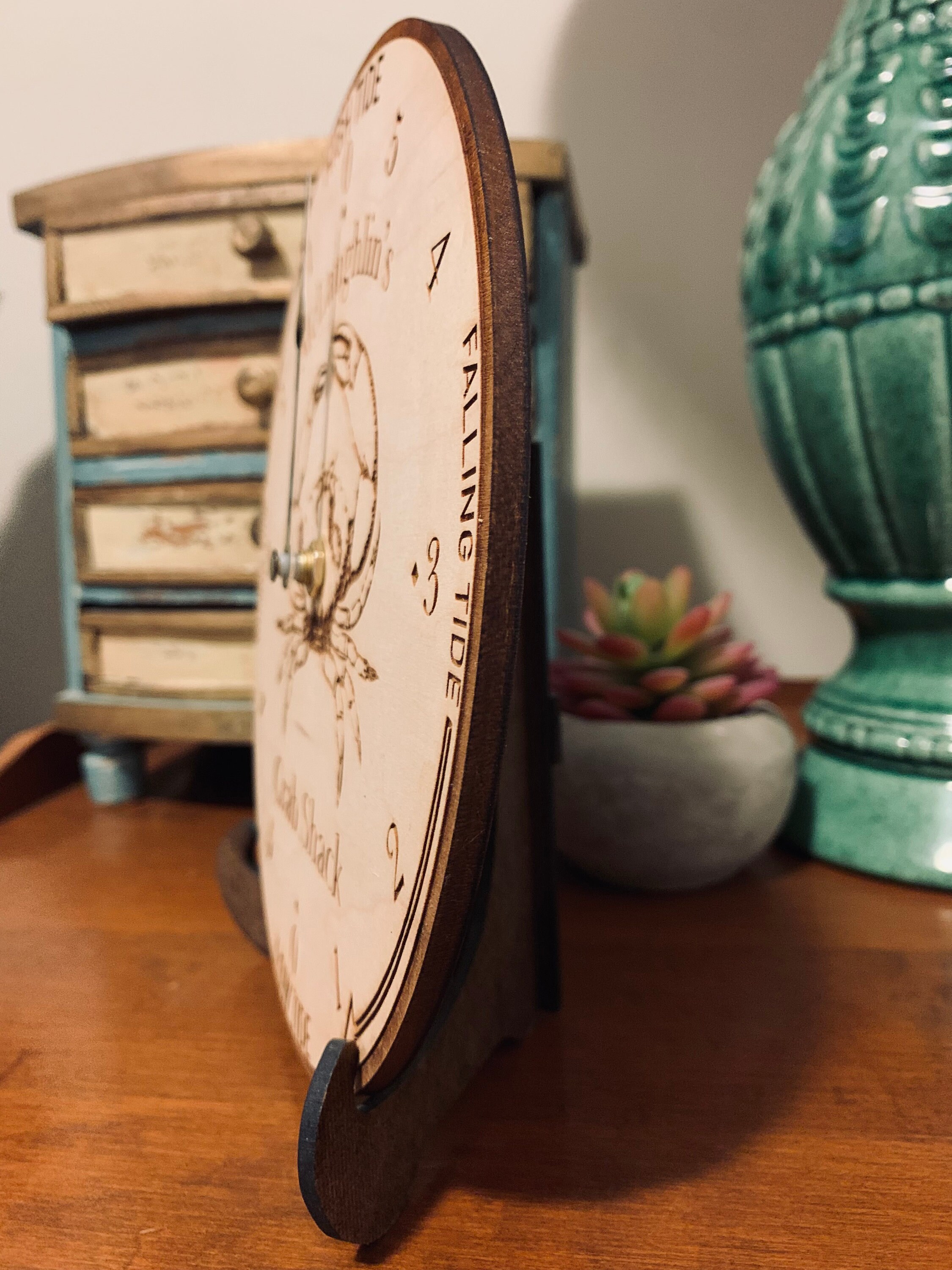 Crab Tide Clock Tide Clock Personalized Tide Clock Wooden Etsy