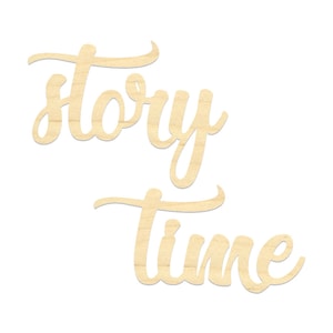 Story Time Sign- Wooden Story Time Wording- Laser Cut Story Time- Story Time