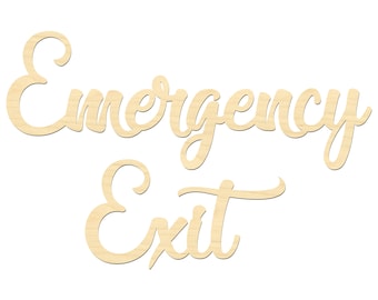 Emergency Exit Sign-Wooden Emergency Exit Wording