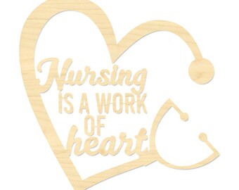 Wooden Heart Stethoscope Wall Art | Nurse Practitioner Gift Idea