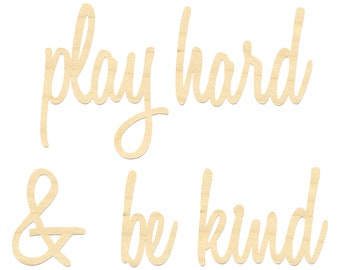 Play Hard & Be Kind Sign- Playroom Wall Decor- Wooden Letters- Game Room Sign- Family Game Room Decor