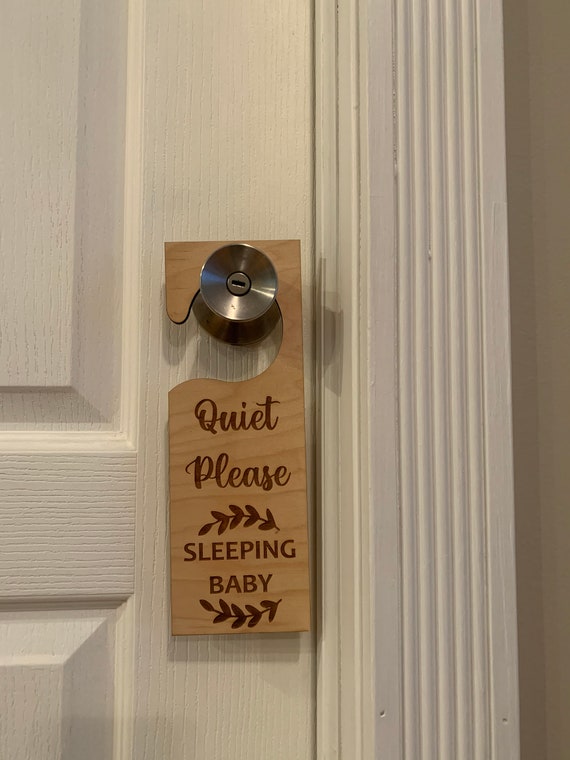 Quiet Please Door Sign Sleeping Baby Sign Do Not Knock Sign Do Not Disturb  Baby Shower Gift 