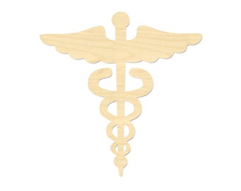 Caduceus / Medical Symbol (large ) Wood Cut Out - Laser Cut - Etsy