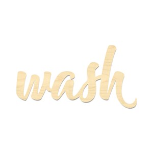 Wash Sign- Laser Cut Wash Sign- Wash Wording- Bathroom Sign- Laundry ...