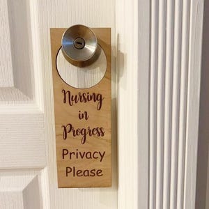 Nursing Door Sign- Privacy Please Door Hanger- Breastfeeding Door Sign