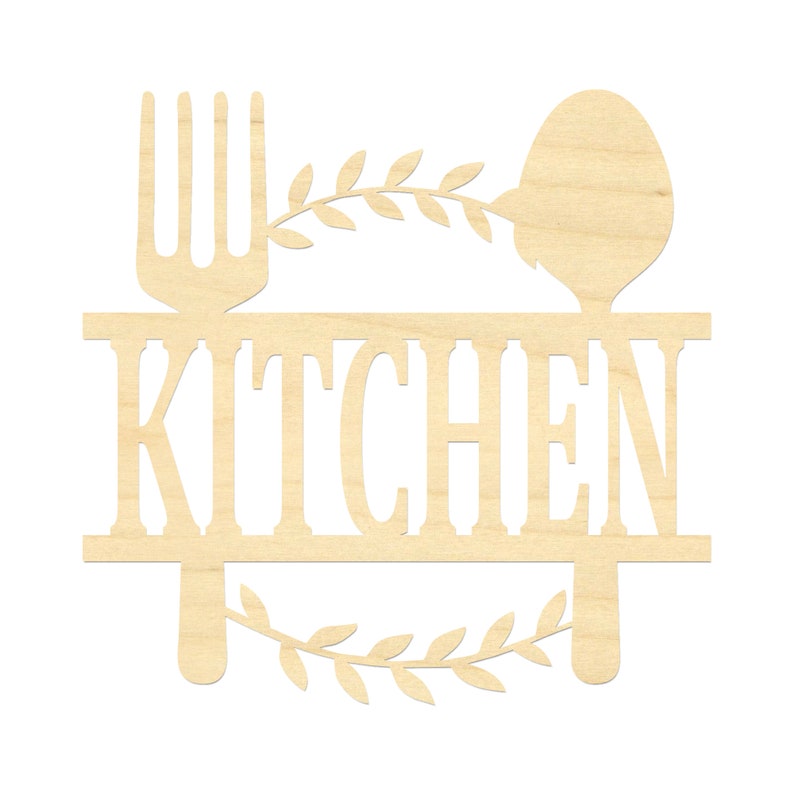 Unique Kitchen Wall Art Wooden Fork and Spoon Wreath Decor Etsy