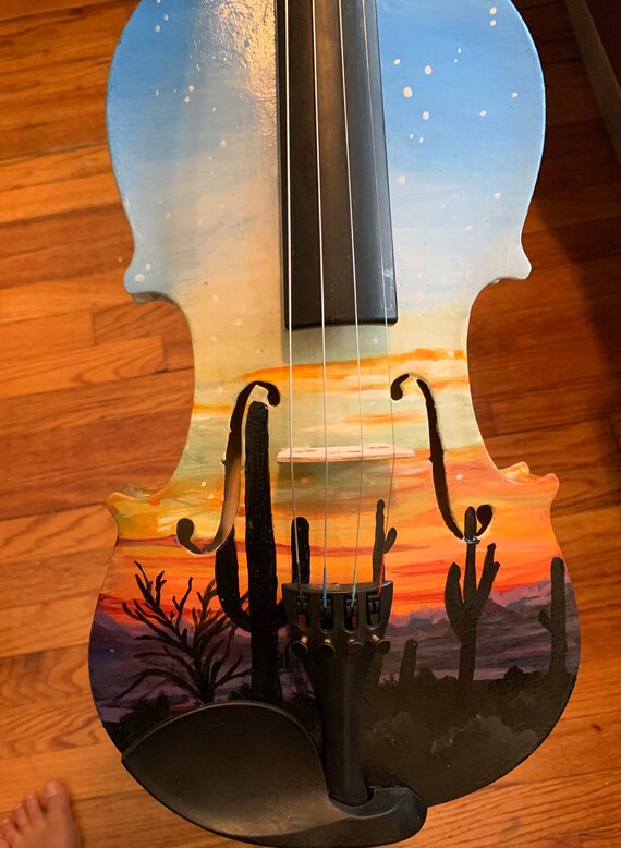 Handpainted Arizona sunset violin Etsy