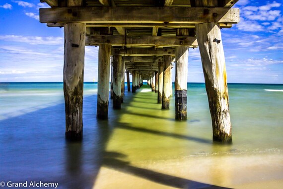 Underside Of Seaford Pier Beach Water Sea Color Photography
