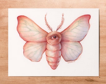 Flesh Moth // 6x8" Mini Art Print // Watercolor