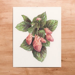 Berries // 8x10&quot; Giclee Art Print // Watercolor and Gouache // body horror