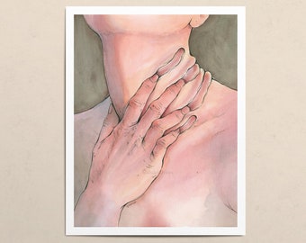 Neck // Giclee Art Print // Ink and Watercolor Painting