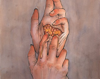 Itch // Original Artwork // Ink and Watercolor // 8x10"