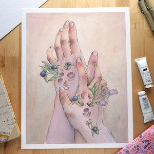 The Botanist&#39;s Illness // 11x14&quot; Giclee Art Print // Ink and Watercolor