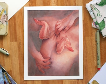 Wings // Giclee Art Print // Watercolor // Body horror