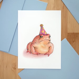 Party frog birthday card // A6 size // blank inside