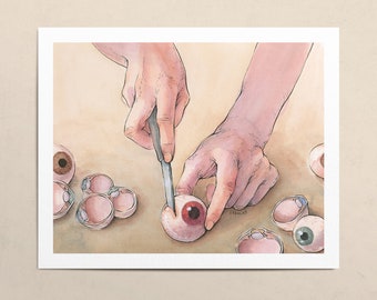 Slice // 10x8" Giclee Art Print // Ink and Watercolor