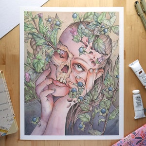 Death of the Botanist // 11x14&quot; Giclee Art Print // Ink and Watercolor
