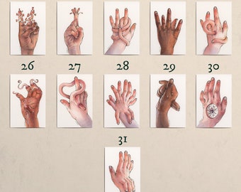 Inktober 2021 Teil 3 4x6&quot; Mini Kunstdrucke / Tinte und Aquarell