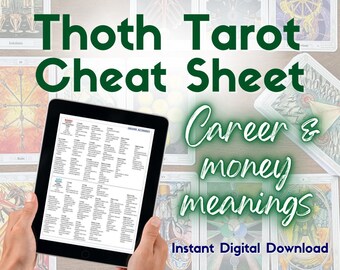 Thoth Tarot Spickzettel, Beruf & Geld Schlüsselwörter (druckbare PDF)