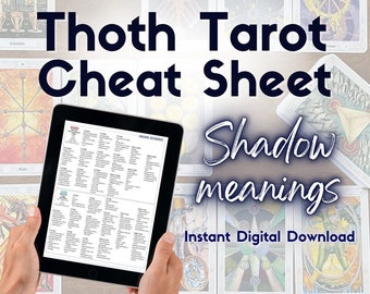 Thoth Tarot Schattenbedeutungen Spickzettel, Crowley Schlüsselwörter (druckbare PDF)