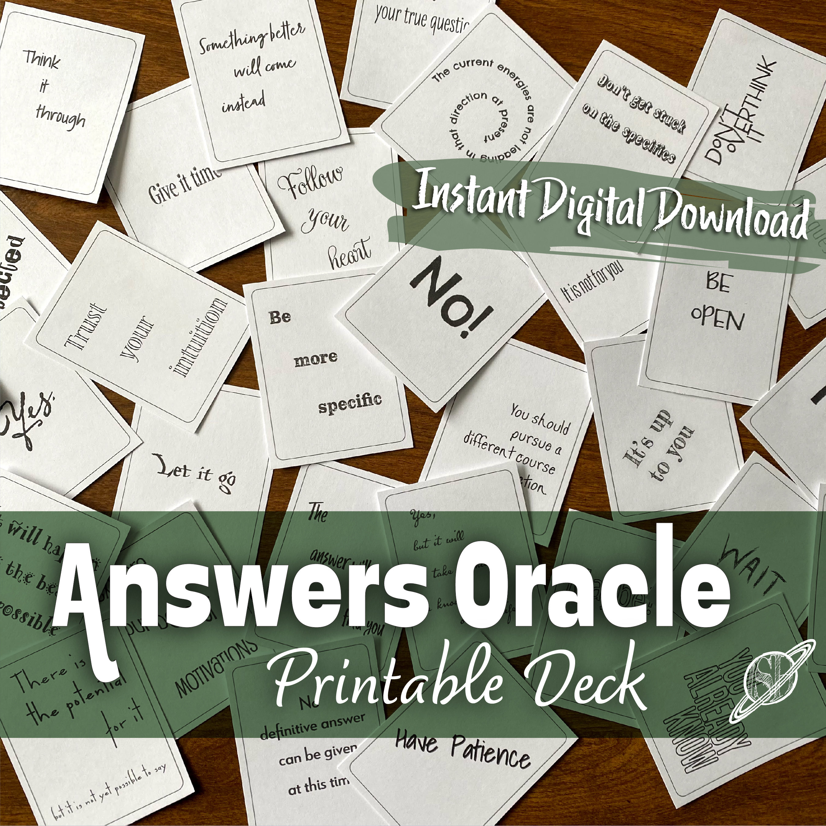 Answers Oracle Deck, Printable Oracle Cards, Instant