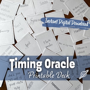Deck oracle de chronométrage imprimable. Pont d'oracle numérique, outil de divination d'oracle téléchargeable, téléchargement instantané imprimable de tarot