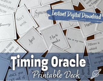 Printable Timing Oracle Deck. Digital oracle deck, downloadable oracle divination tool, tarot printable instant download