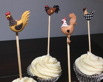 Rooster Cups Farm Birthday Farm Animal Party Rooster Etsy